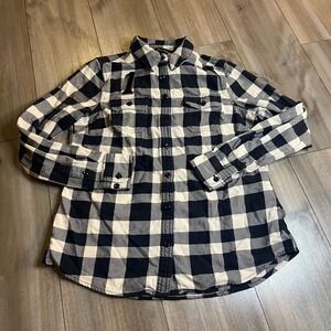 Harley Davidson Womens Plaid Long Sleeve Shirt Size Medium Bin B-27